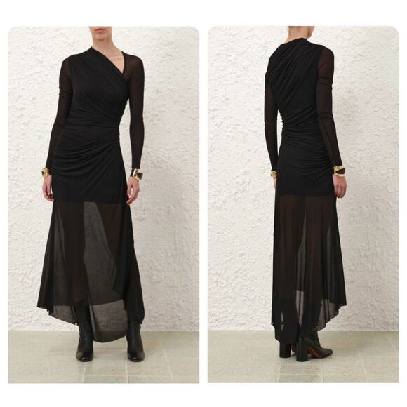 ZIMMERMANN ILLUSTRATION GATHERED DRESS SIZE 0 (US 4) $995